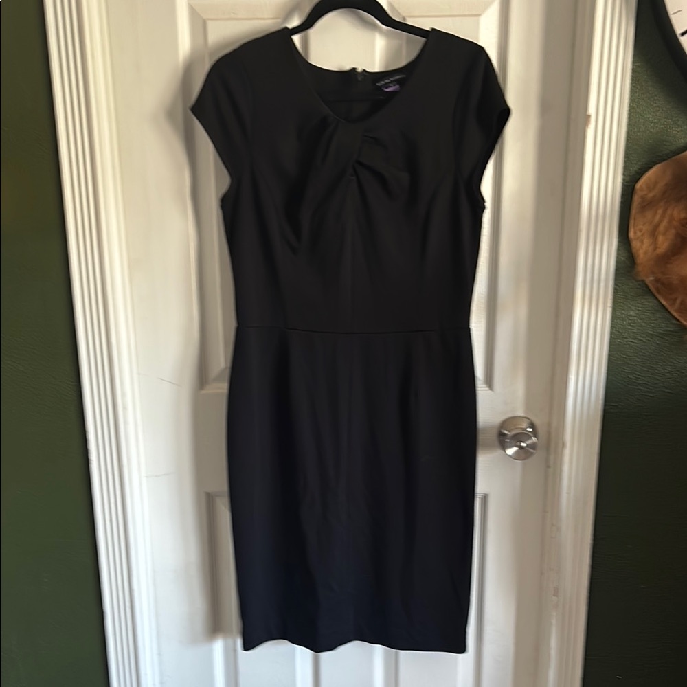 Banana Republic Black Sheath Midi Dress Crew Neck